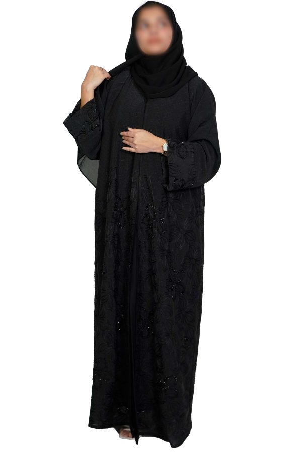 Black embodied abaya (2)