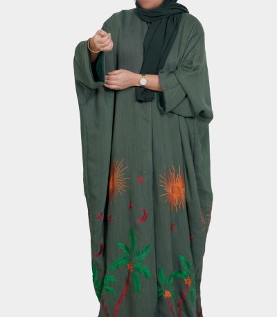 Olive green abaya By WoW Abayas